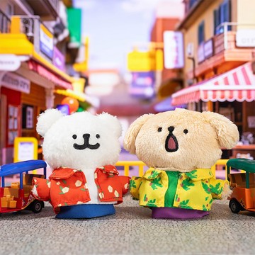 Maltese線條小狗 伸縮毛绒掛件
