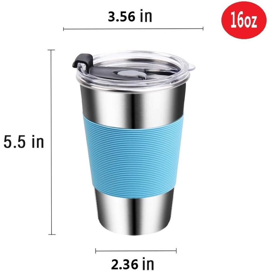 Kids Cups with Straw and Lid Spill Proof, 5 Pack 12oz Stainless Steel  Drinking Tumbler with Coasters,Unbreakable Water Glasses,BPA-Free Metal  Sippy