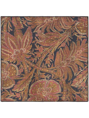 ETRO - geometric-print silk pocket square - men - Silk - One Size - Blue