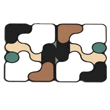 理享家 幾何拼接瞬硅藻土腳踏軟地墊 快速吸水 易清洗 柔軟舒適 防滑  1個  赤白橡  40 x 30cm