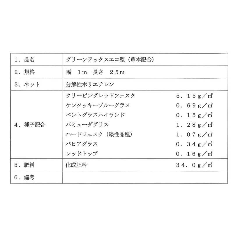 12巻 植生シート 環境型 1×25m グリーンテックスエコ型 金目串付き 緑化資材 分解 植生 シート 法面 のり面 新日本緑化 共B 個人宅不可 本州限定販売 代引不可