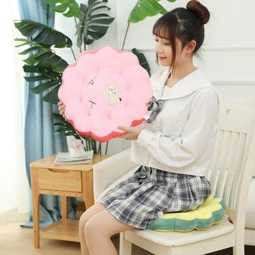 辦公室坐墊花瓣屁墊學生久坐神器沙發墊四季通用毛絨飄窗墊美臀