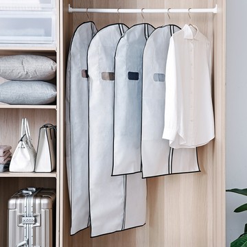 日本 霜山 拉鍊式透窗衣物/西裝防霉防塵套 長版 2入