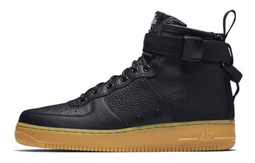 SF AIR FORCE 1 MID BLACK GUM