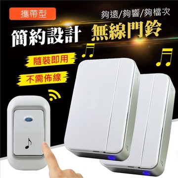 一對二 電池式攜帶型無線數位緊急看護門鈴 B032A