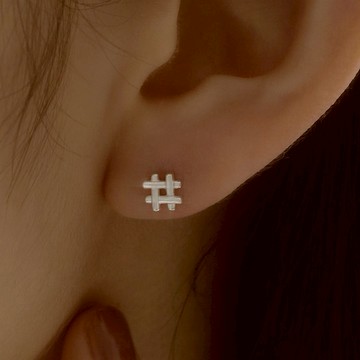 韓國飾品官方直營【WING BLING】14k post  簡約井字耳環 (閨蜜禮物 | 情人送禮 | 摩羯座生日禮物🎁)