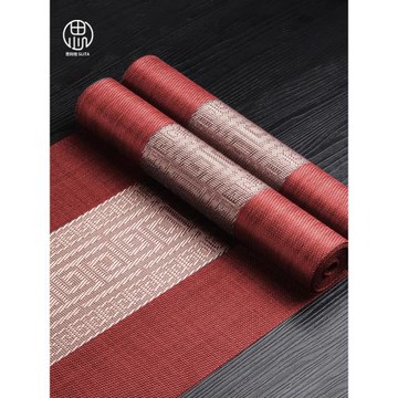 茶席新中式禪意桌旗桌布墊子茶盤墊防水中國風茶道零配茶桌布墊子