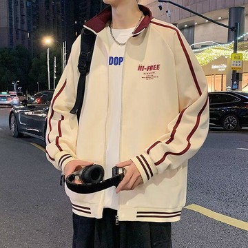 翻領外套男春秋款2026新款慵懶風潮流上衣服青少年美式潮牌夾克