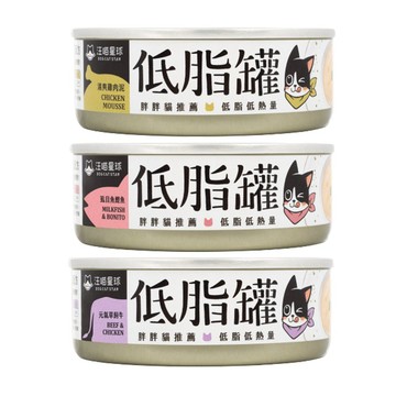 【單罐】DogCatStar汪喵星球 低脂無膠主食貓罐80g 特選低脂食材 打造貓咪低卡餐 貓罐頭