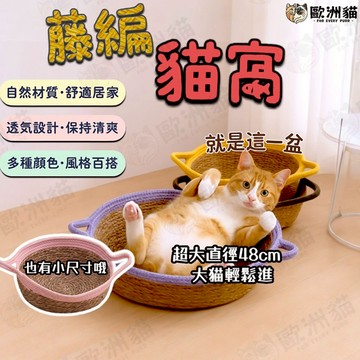 【歐洲貓】【台灣現貨🔥貓專賣店】夏季藤編貓窩 夏季貓窩 藤編貓窩 貓窩 透氣貓窩 高顏質貓窩 寵物窩 寵物床 寵物用品