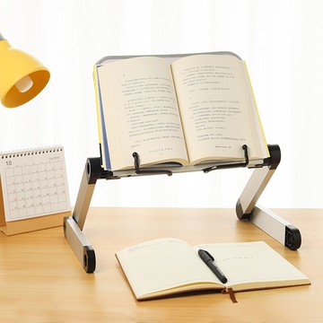 網紅多功能金屬可升降可調角度閱讀看書臨帖夾書架子書立書靠書檔小學生考研簡易桌上護頸椎神器ins