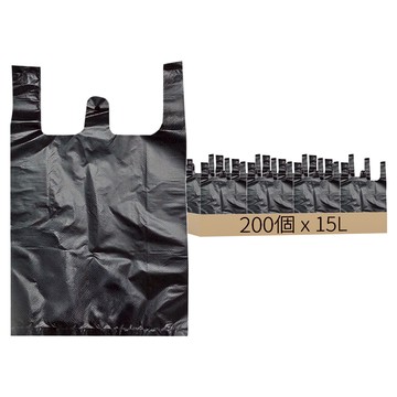 手提式超市塑膠袋 黑色 4號  200個  15L