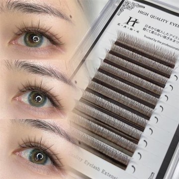 焦糖色3葉草0.05柔軟3D棕一秒開花睫毛花纖父母y型美睫店棕混合裝