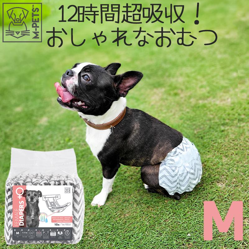 男の子用おしっこオムツ Mサイズ 小~中型犬 お試しパック 2枚