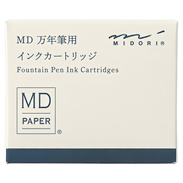 日本 MIDORI MD 鋼筆補充墨水管 Set 6支  黑藍色  1盒