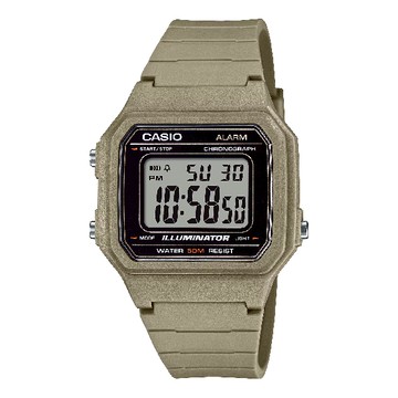 CASIO 卡西歐 W-217H-5AV 機能性配色風格設計腕錶 大地黃 41.2mm