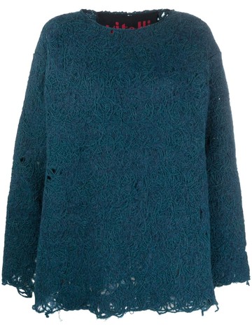 VITELLI - distressed-effect knit jumper - women - Metallic Fibre/Wool/Polyamide/Polyester - 2 - Blue