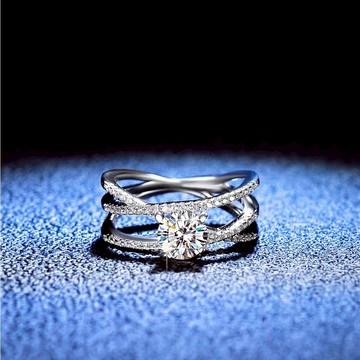 鑽戒 莫桑鑽戒指 爆款鑽戒 戒指女 婚戒 情侶戒 閨蜜戒指 S925銀電鍍18K金戒指 豪鑲款莫桑鑽女戒 三生三世女戒