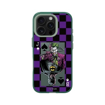 iPhone 16 Pro Clear 憂墨綠 - Joker - 小丑與蝙蝠俠撲克牌 - 棋盤風格
