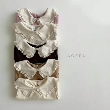 Aosta 摺邊翻領上衣【現貨】女童上衣 兒童衣服 寶寶衣服 韓國童裝 過年衣服 嬰兒衣服 過年韓國童裝