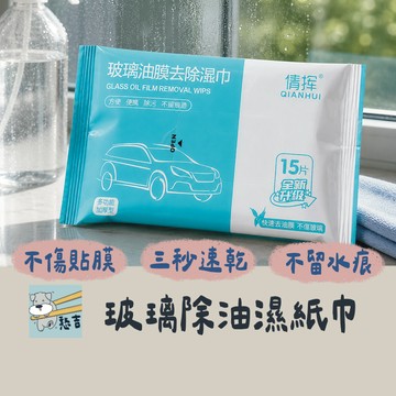 濕紙巾 濕巾 油膜去除濕紙巾 玻璃清潔劑 汽車濕紙巾 前擋風玻璃 清潔劑 玻璃防霧濕巾 玻璃油膜濕巾【台灣現貨】
