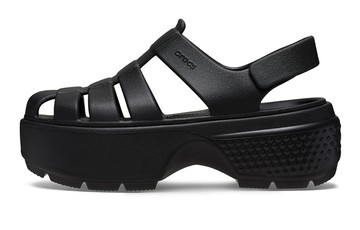 WMNS CROCS STOMP FISHERMAN SANDALS BLACK