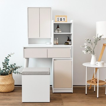 完美主義｜KHAKI 多層收納化妝桌櫃(不含椅子) 化妝桌 收納櫃 收納【X0183】