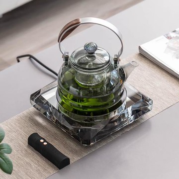 耐熱玻璃提梁壺水晶切割遠程遙控電陶爐高檔輕奢燒水壺泡茶煮茶爐