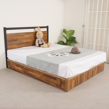 【Homelike】喜家居雙人加大6尺六抽床組(積層木)(2228)