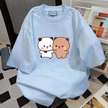 台灣出貨 情侶衣 布布一二衣服 一二 布布 女生短袖 女生上衣 男女情侶裝 夏季新款 短袖T恤 純棉上衣 大碼衣服