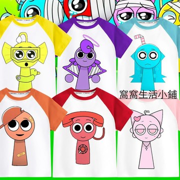 節奏盒子兒童短袖 節奏盒子純棉插肩短袖 Sprunki夏季短袖 節奏盒子t恤 節奏盒子打底衣服