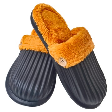 ego life 可拆卸毛絨 EVA 防水防滑保暖男女室內拖鞋  40~41  黑色