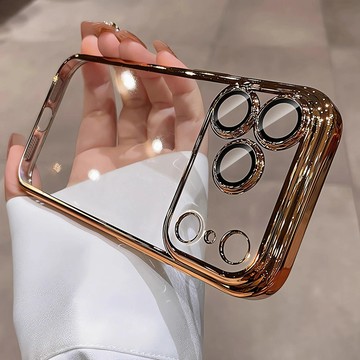高透超薄冰晶PC 自帶鏡頭膜 硬殼手機殼 適用iPhone 17 16 15 14 13 12 Promax 防摔殼