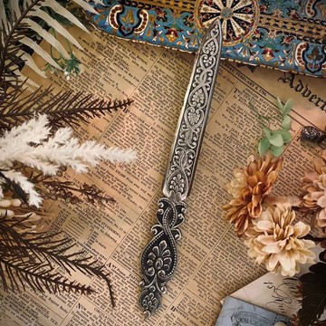 法國 Belle Époque時期 新洛可可 × 新藝術風格 碳鋼鍍銀拆信刀