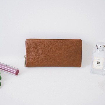 【禮盒】魅力真皮拉鍊長夾 X8122 咖