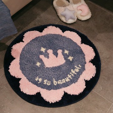 皇冠圓地墊吸水可愛門墊衛生間地墊防滑浴室門口腳墊地毯臥室進門