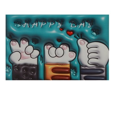 [家速配]3D吸水防滑地墊-HAPPY DAY