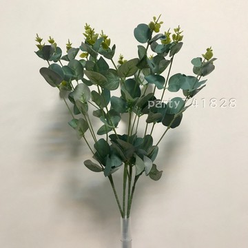 16叉尤加利葉【台灣出貨】G102 金錢葉 假葉子 仿真葉子 生日佈置 週歲 森系 園藝裝飾 花藝 裝飾布置 派對布置