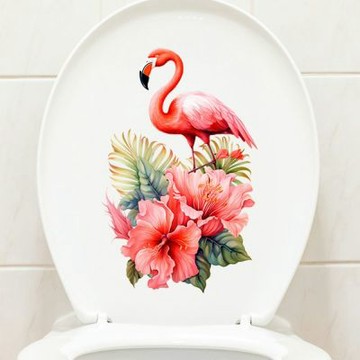 【MR.ZAKKA】創意萬用裝飾貼紙-動物主題 手繪花朵火烈鳥 B款 居家布置 DIY可移式壁貼 無痕壁貼 牆貼