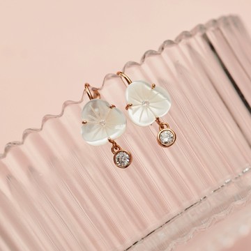 SOIRÉE BY N.Y.蒔華芮 ︱霓月美鑽珠貝耳環（共2色）