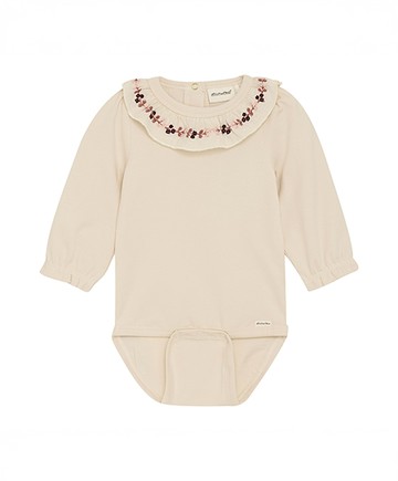 花朵米色長袖包屁衣68cm