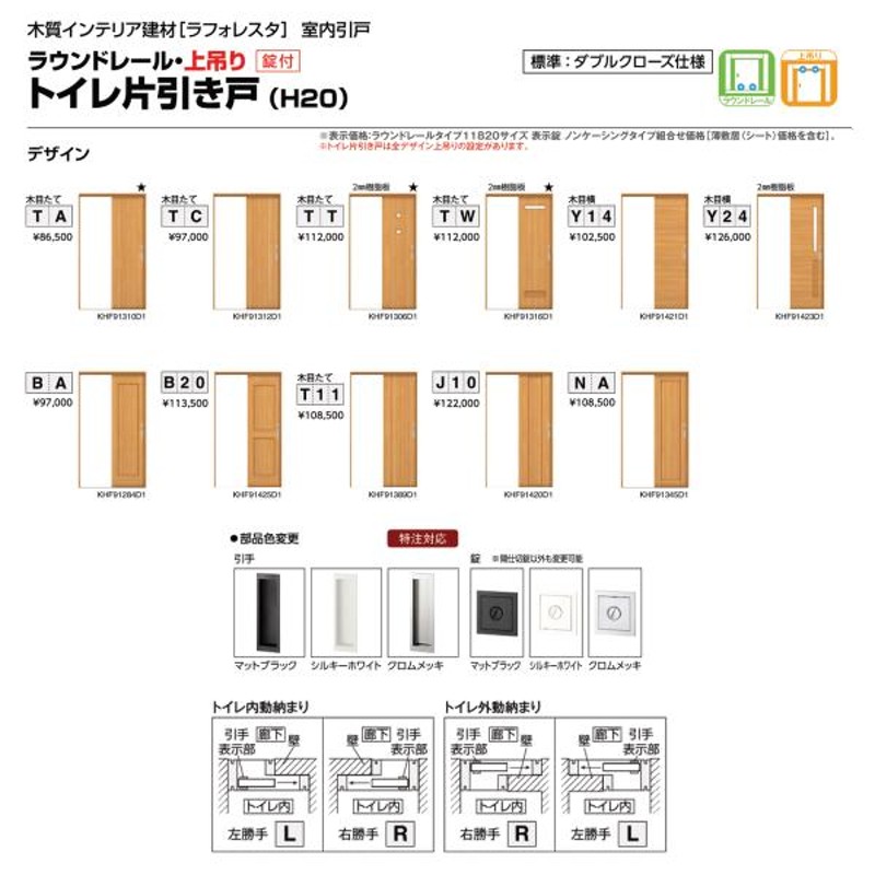 室内引戸 片引き戸 上吊り ケーシング枠 ケーシングセット 引戸 YKKap ラフォレスタ laforesta B53デザイン 錠無 錠付 ykk 建具 板戸 障子 リフォーム DIY - 5