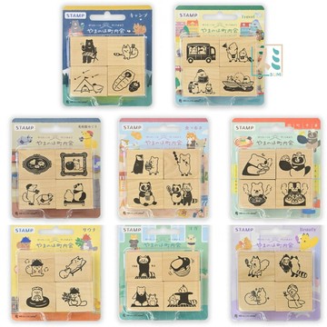［SUMI選物］橡皮章 印章 [可愛動物印章4入組] 手帳印章 可愛印章 木頭印章 手帳素材