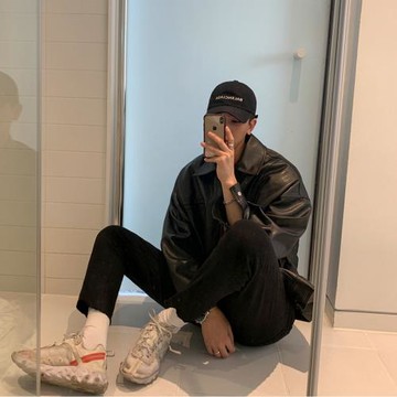 MRCYC男士秋季機車皮衣韓系潮流寬松皮夾克青少年黑色帥氣外套潮