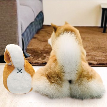 【日本DoggyMan】萌爆出擊 ! 犬用玩具球 - 柴犬 / 貴賓犬屁屁