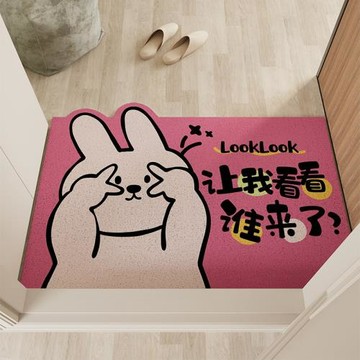 可愛卡通pvc絲圈入戶門地墊除塵耐臟腳墊防滑家用地毯可裁剪門墊
