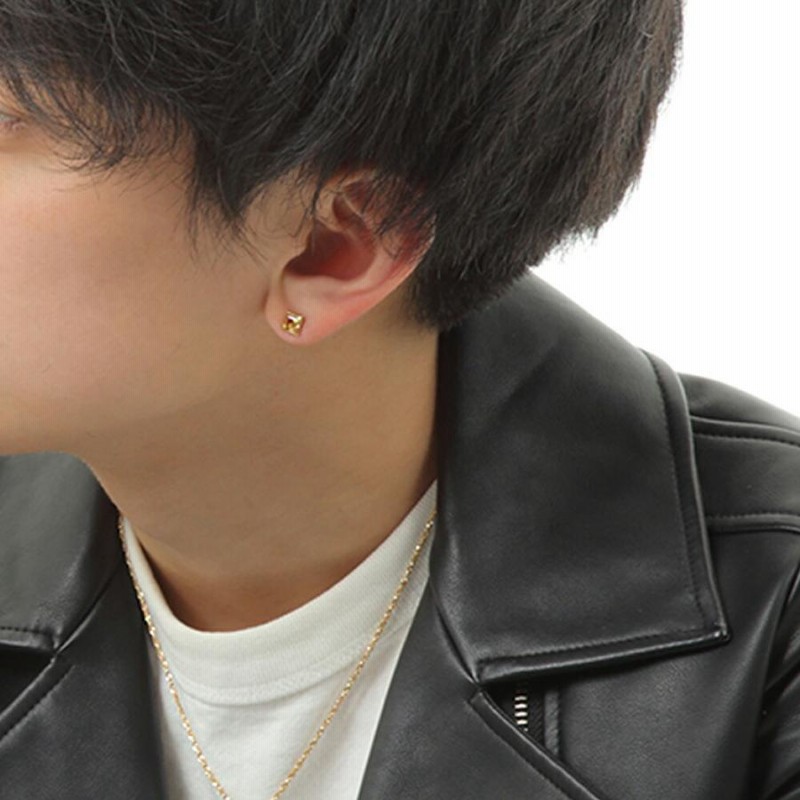 18金 メンズ ピアス K18 イエローゴールド D.R サンセット