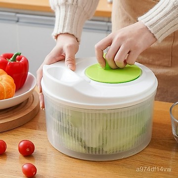💗台湾热卖💗 蔬菜脫水器甩幹器家用大容量水果旋轉脫水機瀝水器沙拉脫水籃0202 HBPM