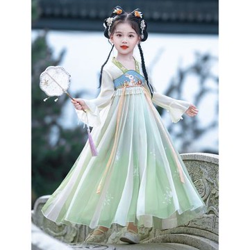 漢服女童中國風長袖春秋古風超仙連衣裙2026兒童新款古裝公主裙子