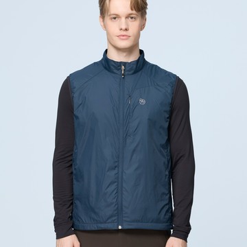 【WILDLAND荒野】男輕量刷毛防風防潑機能背心秀姑藍山